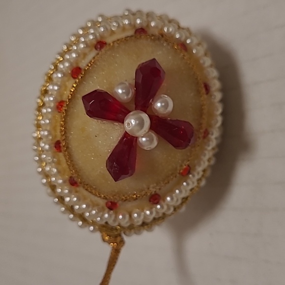 Set of 9 Vintage Handmade Sequin Beaded Stickpin Christmas Ornaments - Picture 15 of 16